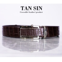 Men's Natural Crocodile Leather Brown Belt (TAN SIN) - 1.5-inch.