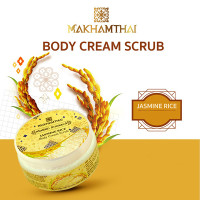 Exfoliating Cream Jasmine Rice Scrub Formula for smooth skin (Makhamthai) 100g.