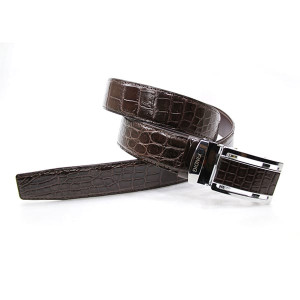 Men's Natural Crocodile Leather Belt (FINDIG) - Brown.