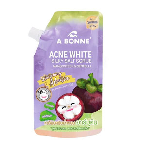 Acne White Silky Salt Scrub Mangosteen & Centella (A bonne) 350g. Acne White Silky Salt Scrub Mangosteen & Centella (A bonne) 350g.