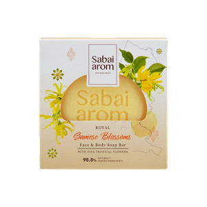 Siamese Blossoms Face & Body Soap Bar (Sabai Arom) - 100g. Siamese Blossoms Face & Body Soap Bar (Sabai Arom) - 100g.