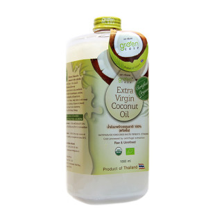 Natural first-pressed coconut oil with dispenser (Green Case) - 1000ml.