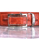 Crocodile leather female belt with bone red (TAN SIN) - 1.5-inch
