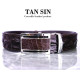 Crocodile belt one bone brown male (TAN SIN) - 1.5 inch